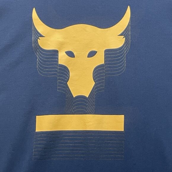 Under Armour Shirt Mens Medium Blue Project Rock Brahma Bull Heatgear Loose Fit - Picture 4 of 8